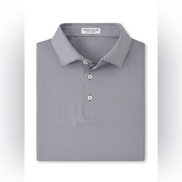Peter Millar Iron Gray Jubilee Striped Performance Polo ME0EK11S Golf
